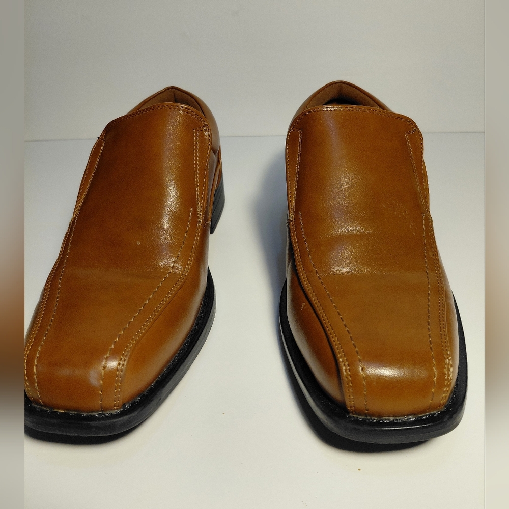 Bruno Marc Men's Faux Leather Slip-On Dress Shoes Loafers Brown Size 5